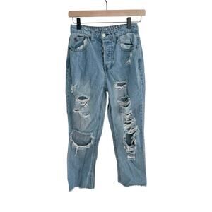 Vanilla Star Womens distressed 90’s boyfriend jeans